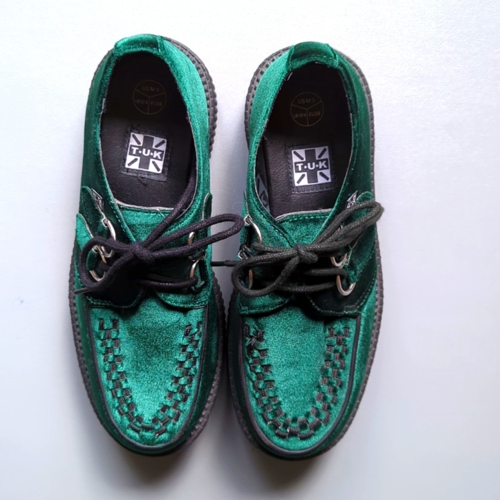 TUK Green Velvet Creepers